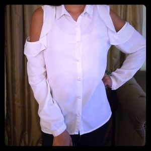 Cold shoulder long sleeve blouse